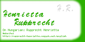 henrietta rupprecht business card